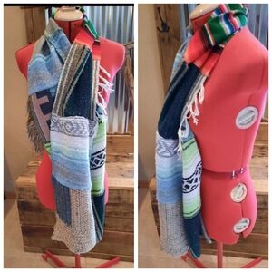 Upcycled winter Scarf blanket patches Dont Throw It Out